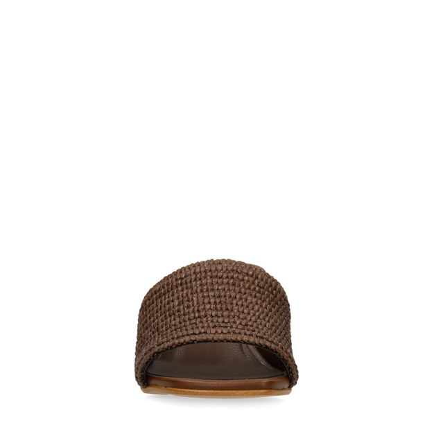 Braune Mules mit Blockabsatz