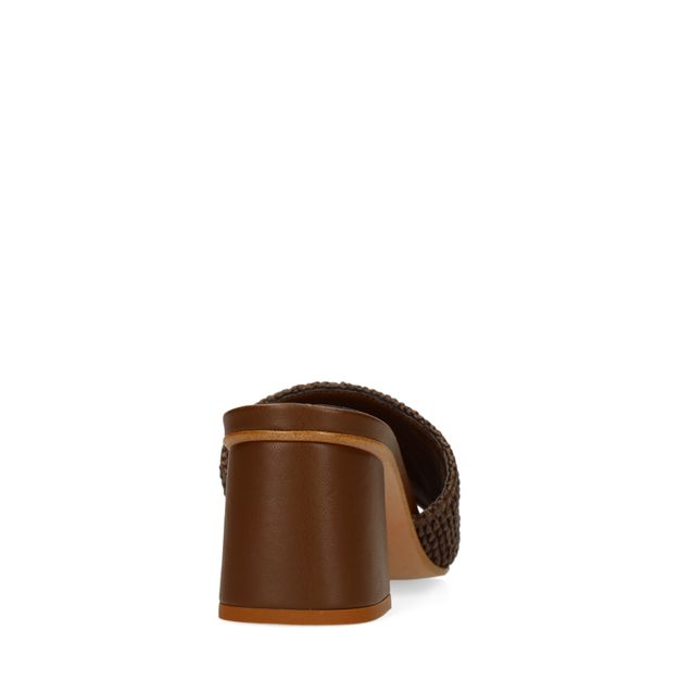 Braune Mules mit Blockabsatz