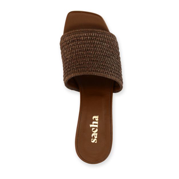 Braune Mules mit Blockabsatz