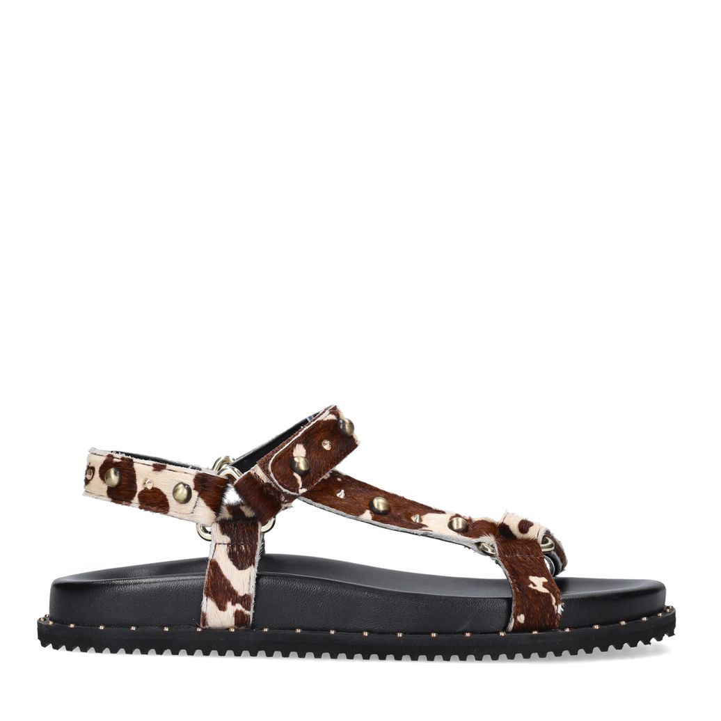 Sandales en cuir avec imprimé vache