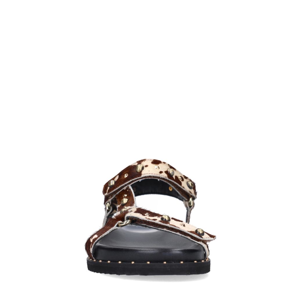 Cow print leren sandalen