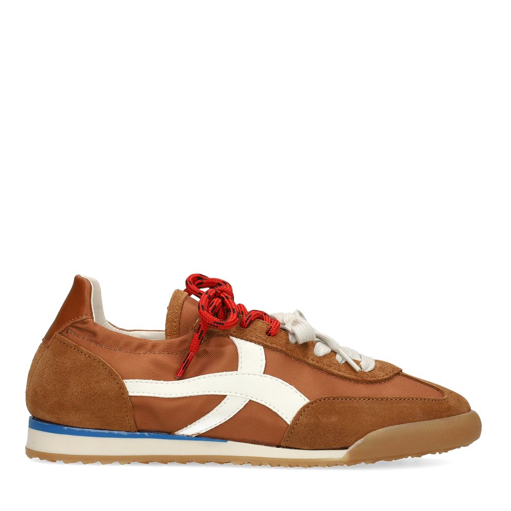 Baskets en daim avec double lacets - marron