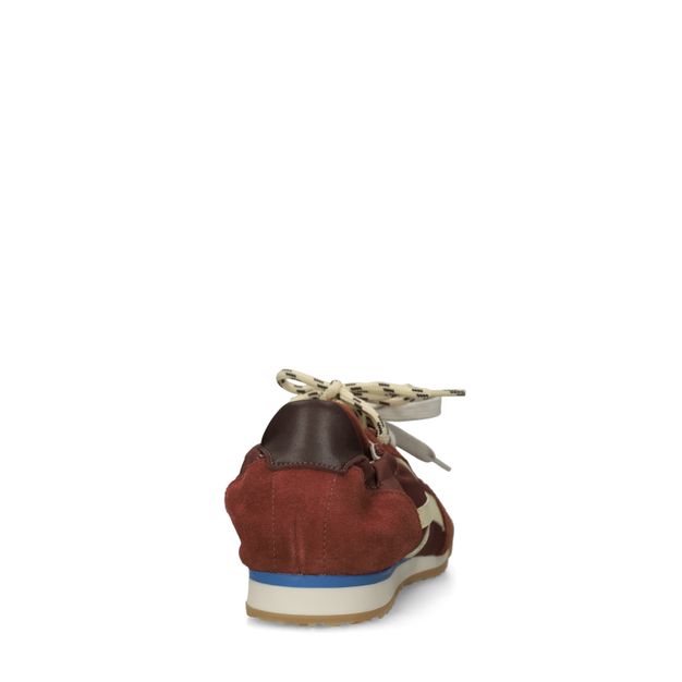 Baskets en daim avec double lacets - rouge