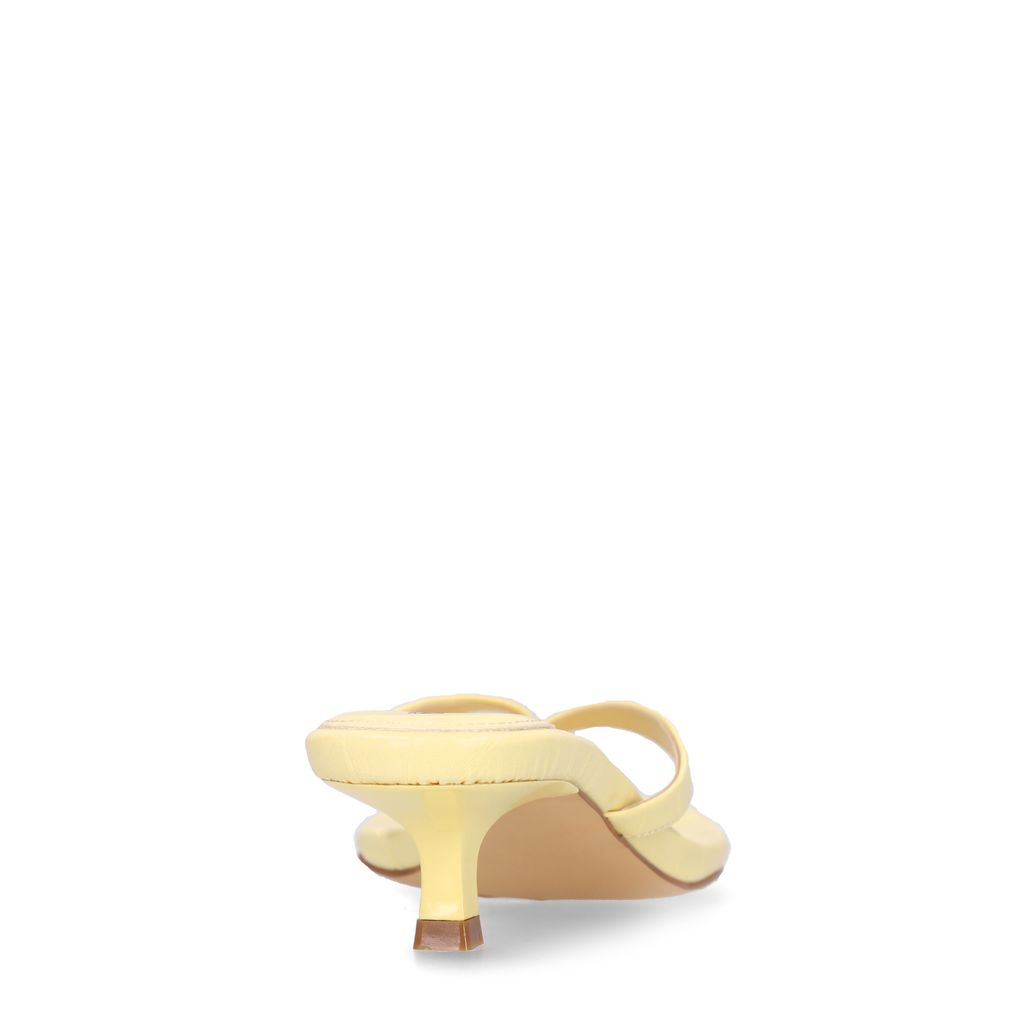 Claquettes à talon avec imprimé croco - jaune