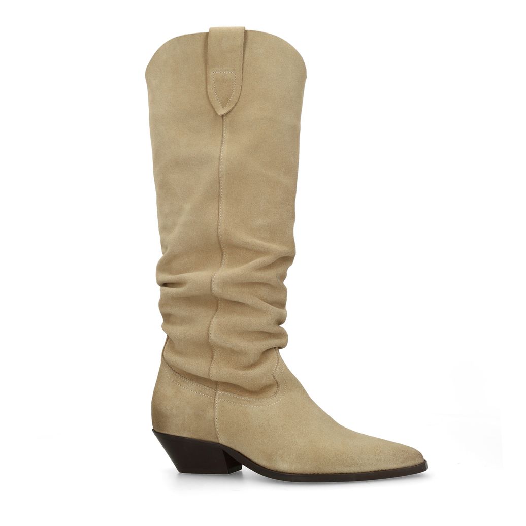Beige suède cowboylaarzen