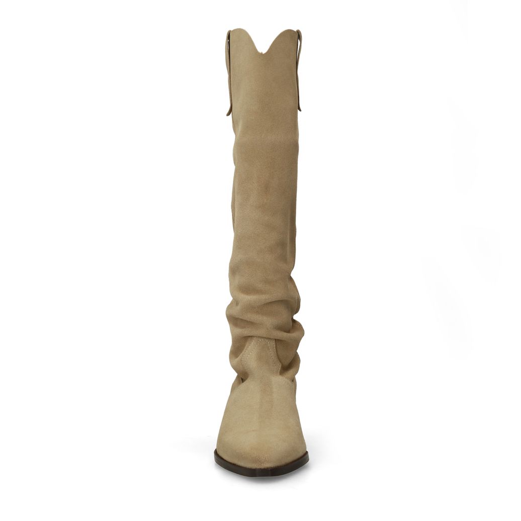 Beige suède cowboylaarzen