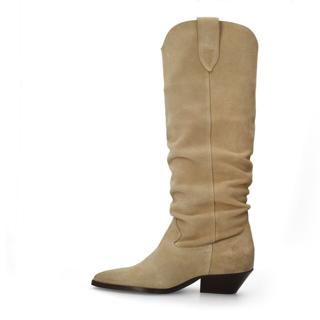 Beige suède cowboylaarzen