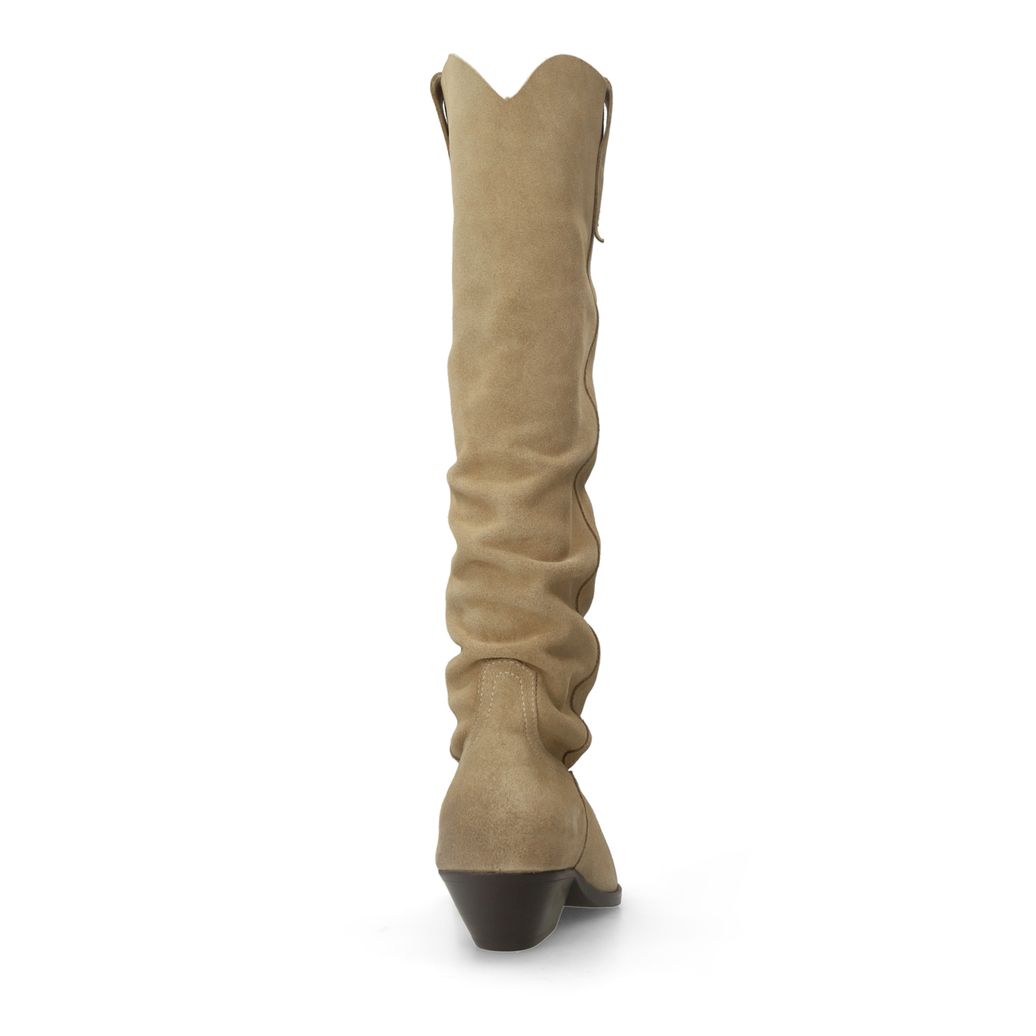 Beige suède cowboylaarzen