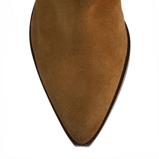 Cognac suède cowboylaarzen