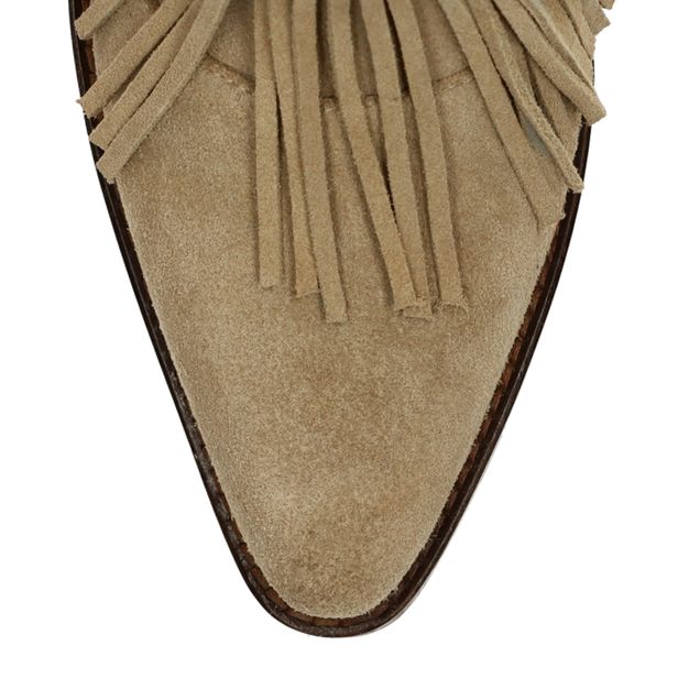 Bottes en daim avec franges - beige