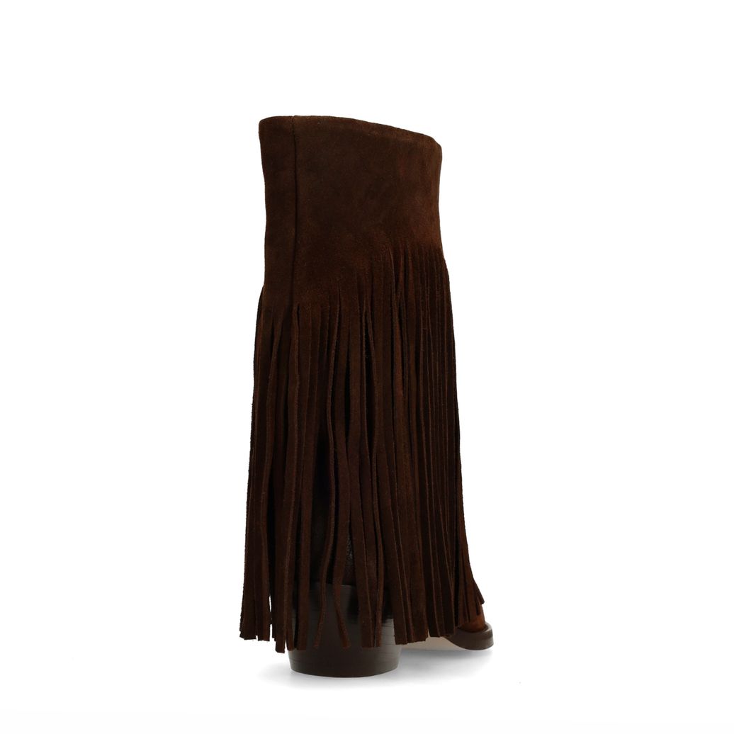 Bottines avec franges - marron foncé