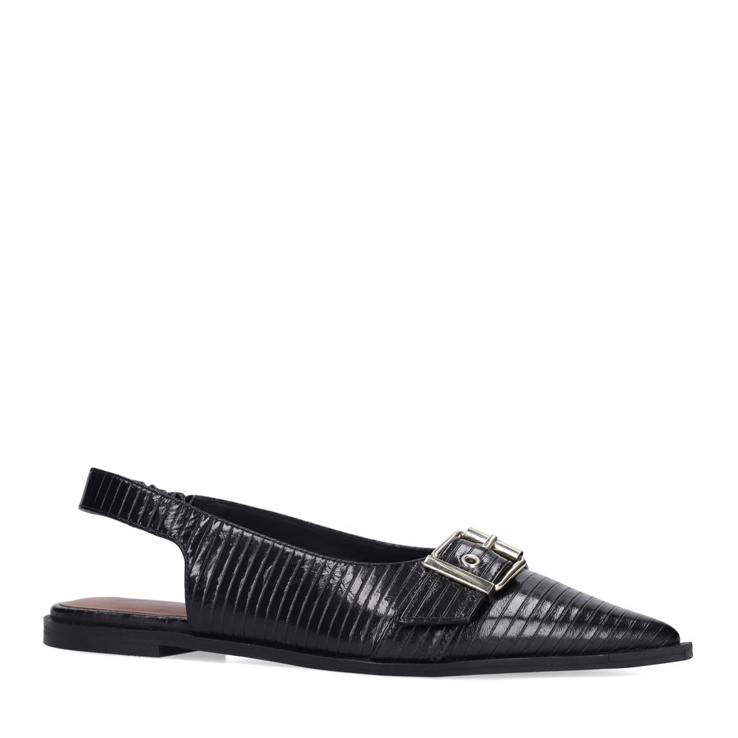 Slingbacks à boucle en cuir - noir
