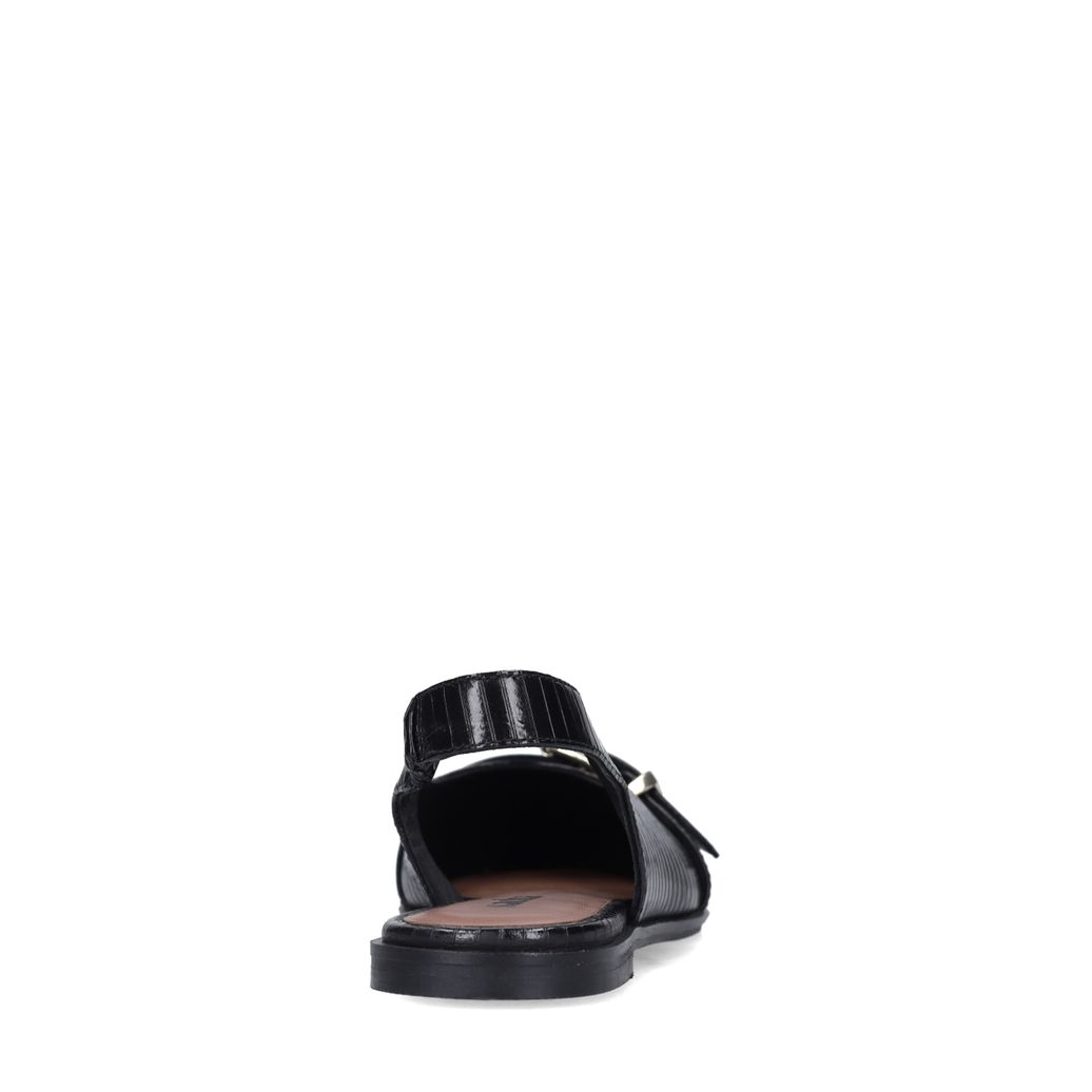 Slingbacks à boucle en cuir - noir