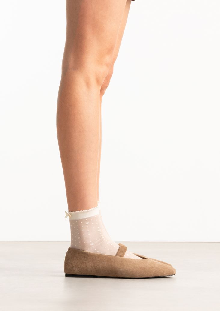 Taupe suède ballerina's