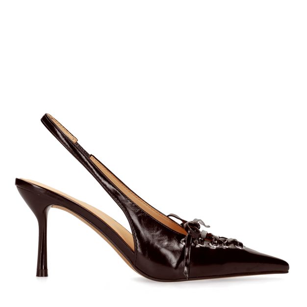 Slingbacks avec lacets - rouge