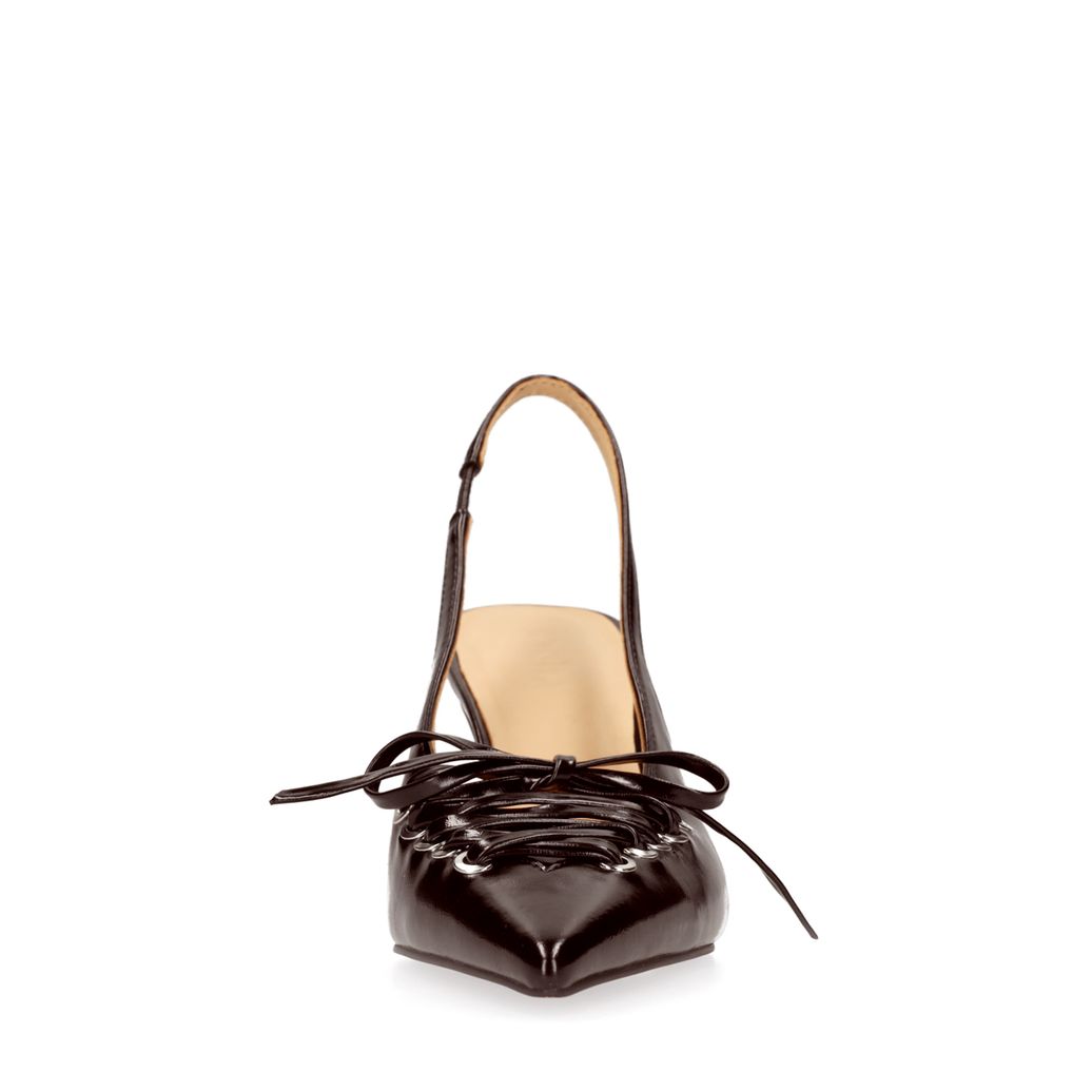 Bordeaux slingbacks met veters
