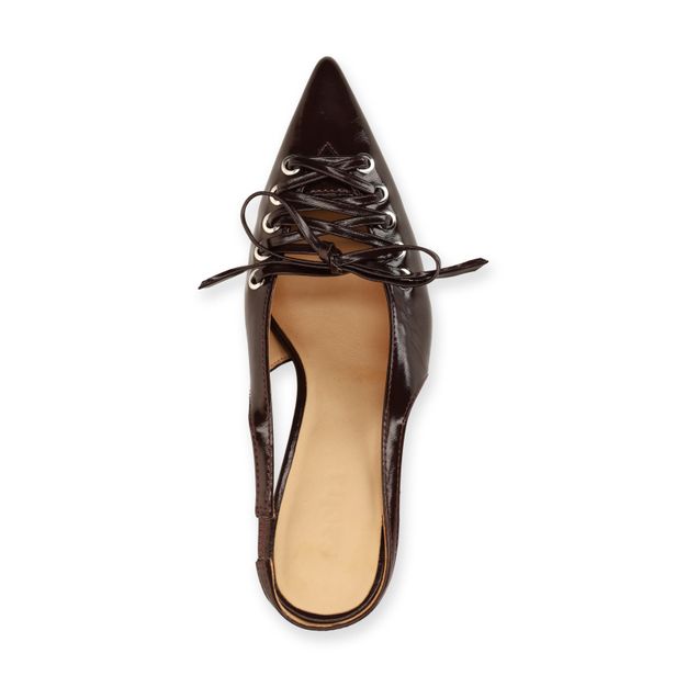 Slingbacks avec lacets - rouge