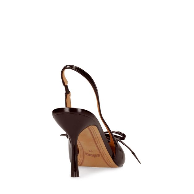 Bordeauxrote Slingbackpumps mit Schnürung
