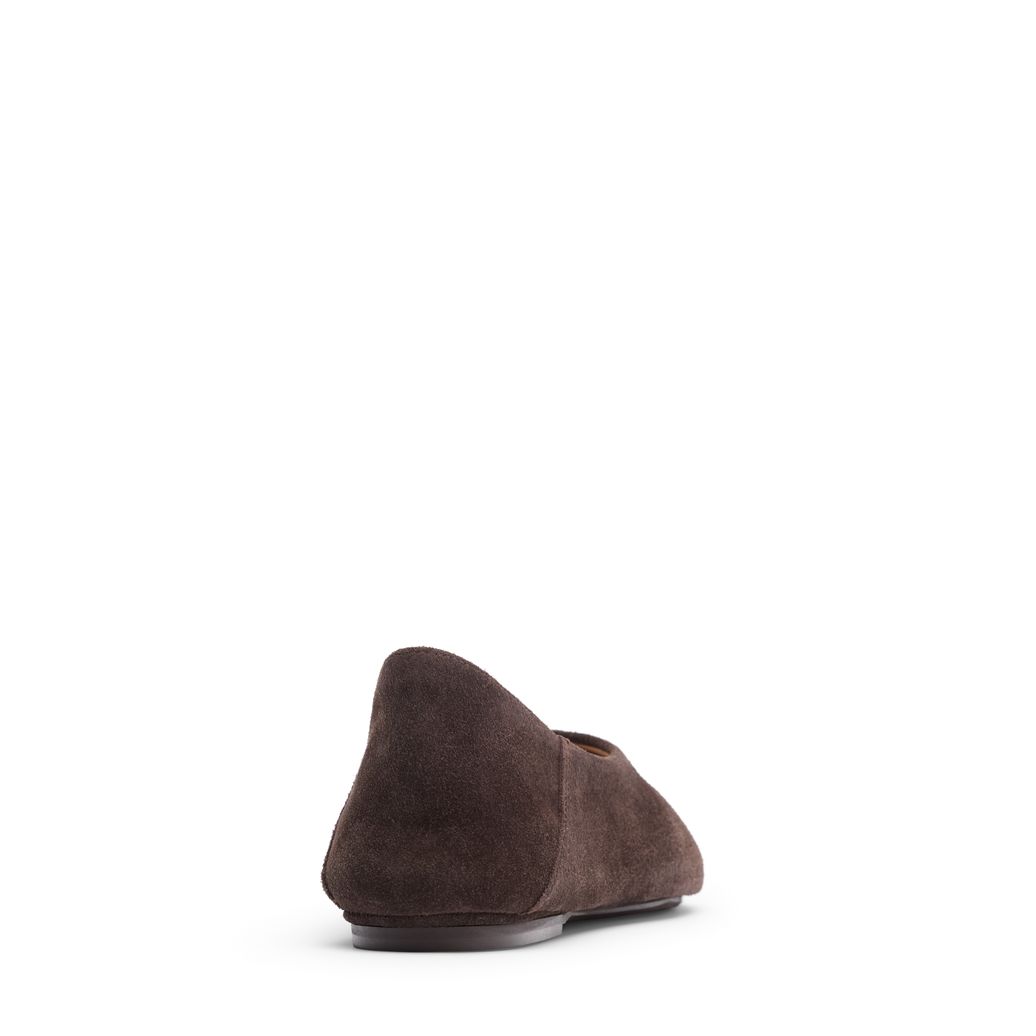 Dunkelbraune Veloursleder-Ballerinas
