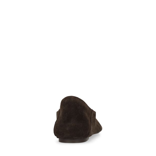 Dunkelbraune Veloursleder-Ballerinas