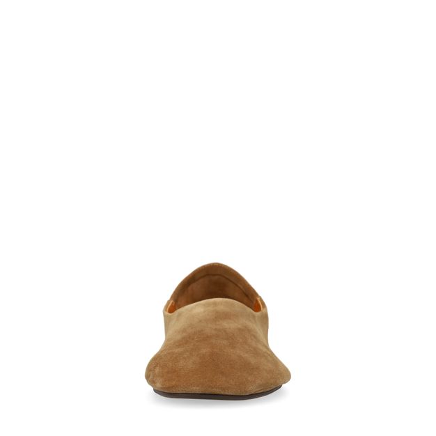 Braune Veloursleder-Ballerinas