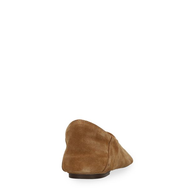 Braune Veloursleder-Ballerinas