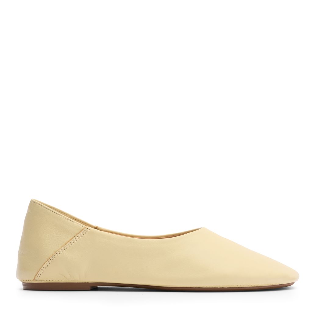 Gelbe Leder-Ballerinas