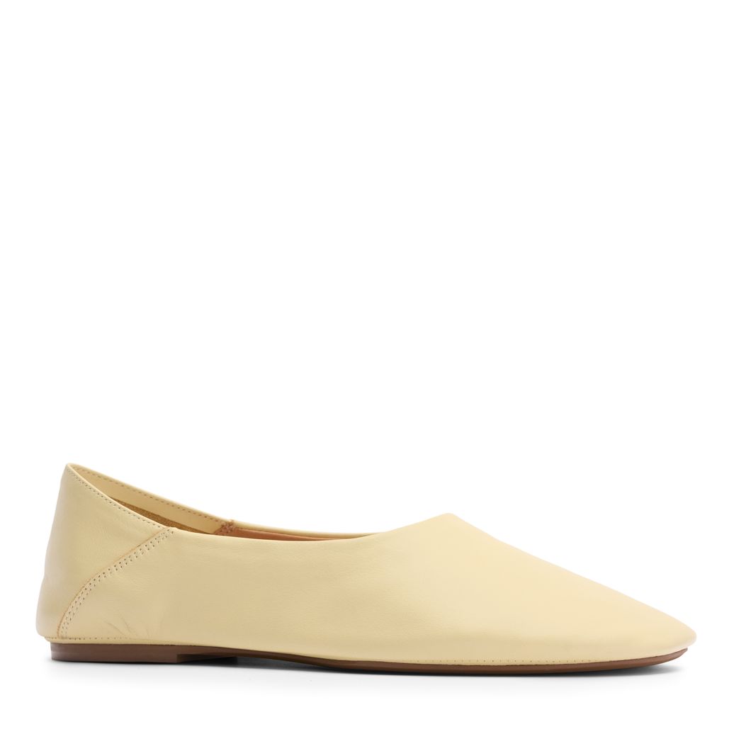 Gelbe Leder-Ballerinas