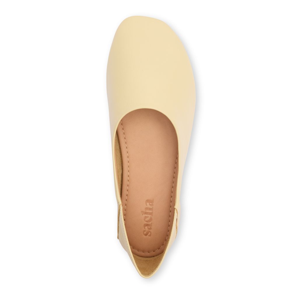 Gelbe Leder-Ballerinas