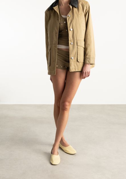 Gelbe Leder-Ballerinas