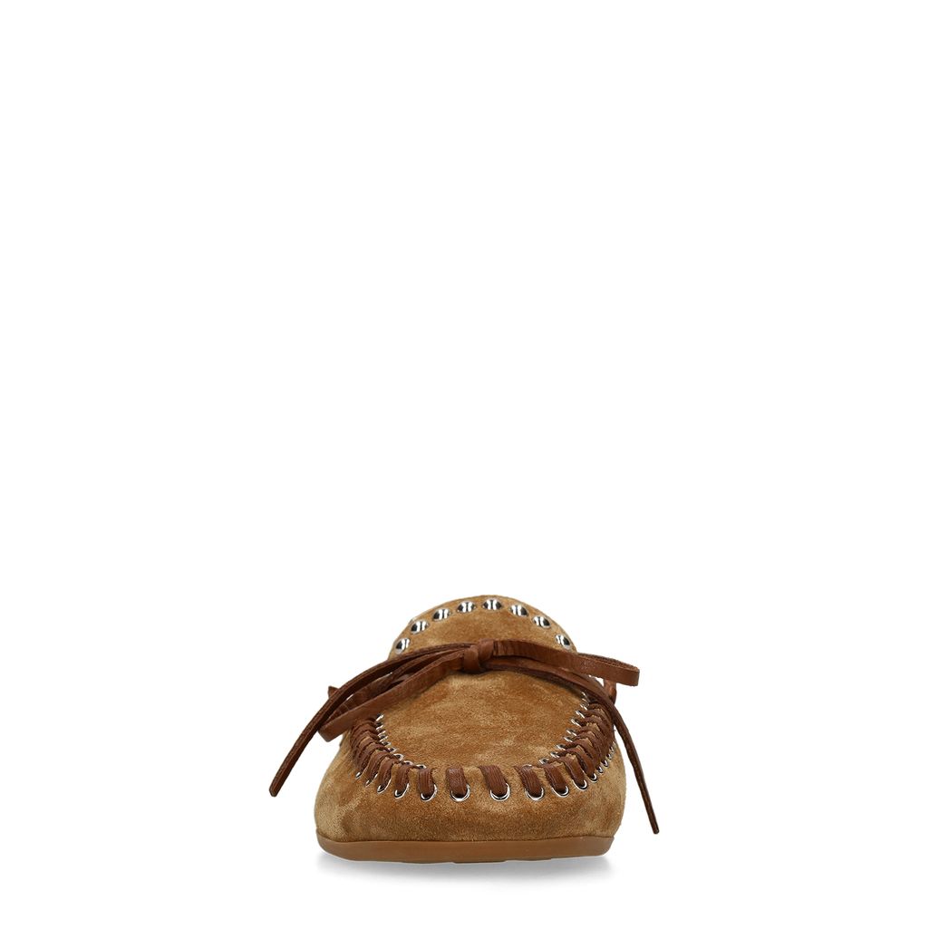 Bruine suède bootschoenen met studs