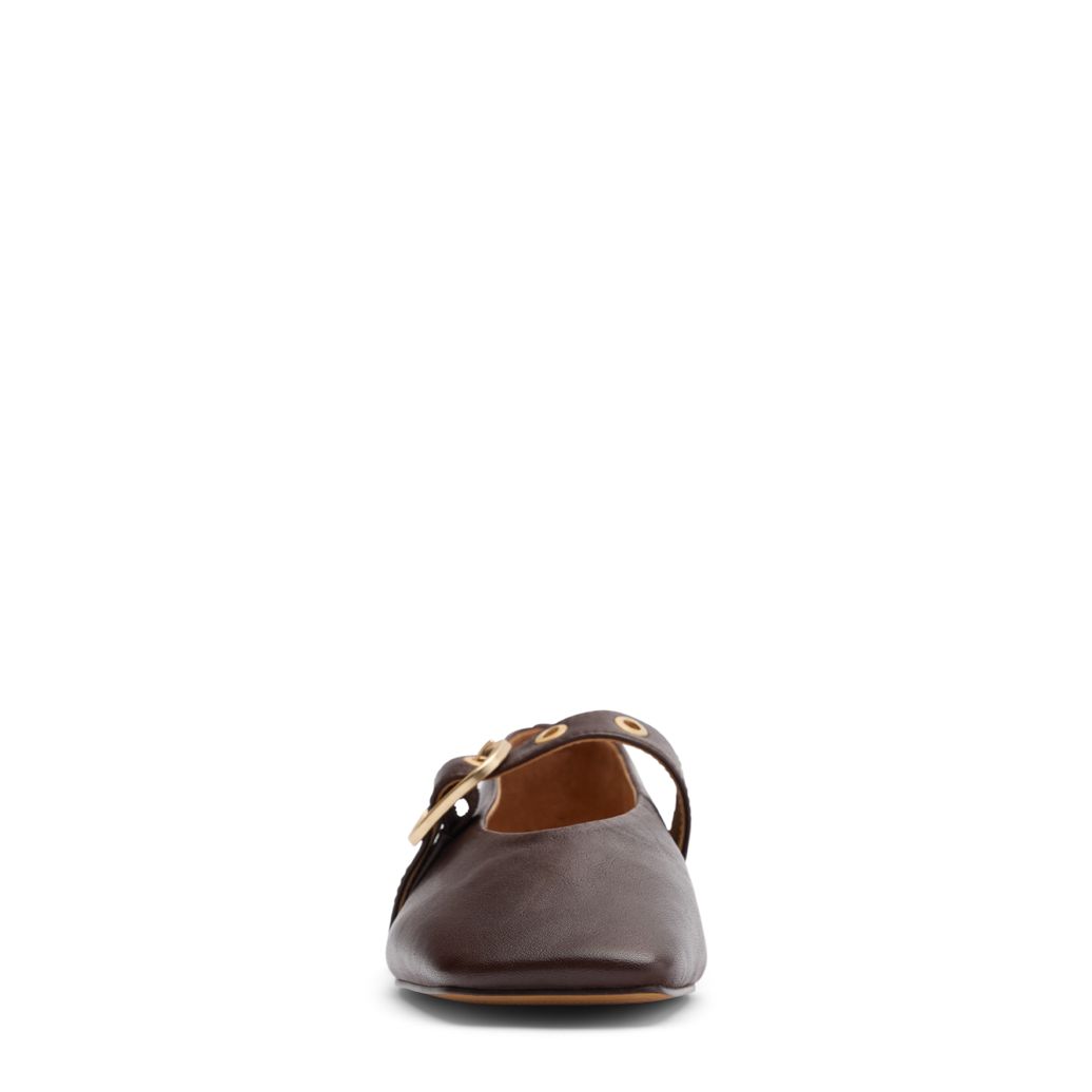 Braune Leder-Ballerinas