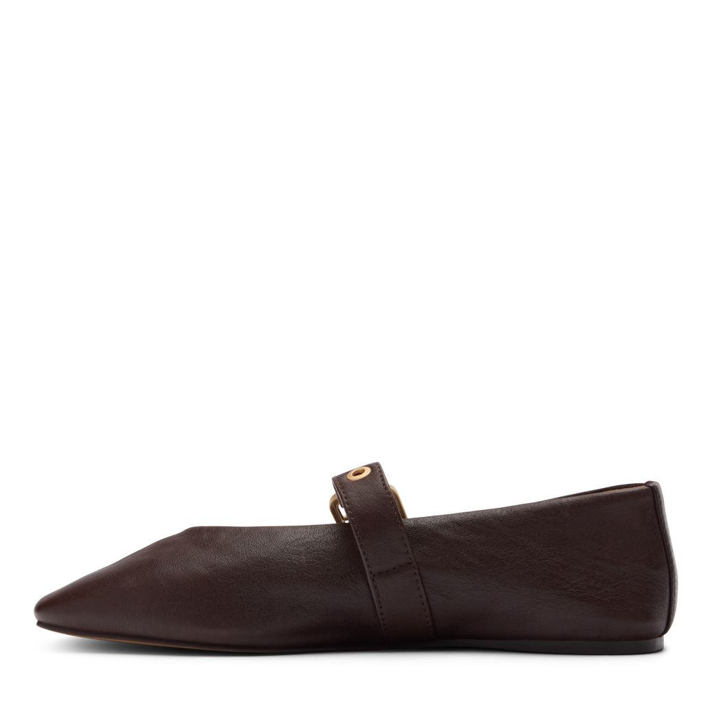 Braune Leder-Ballerinas