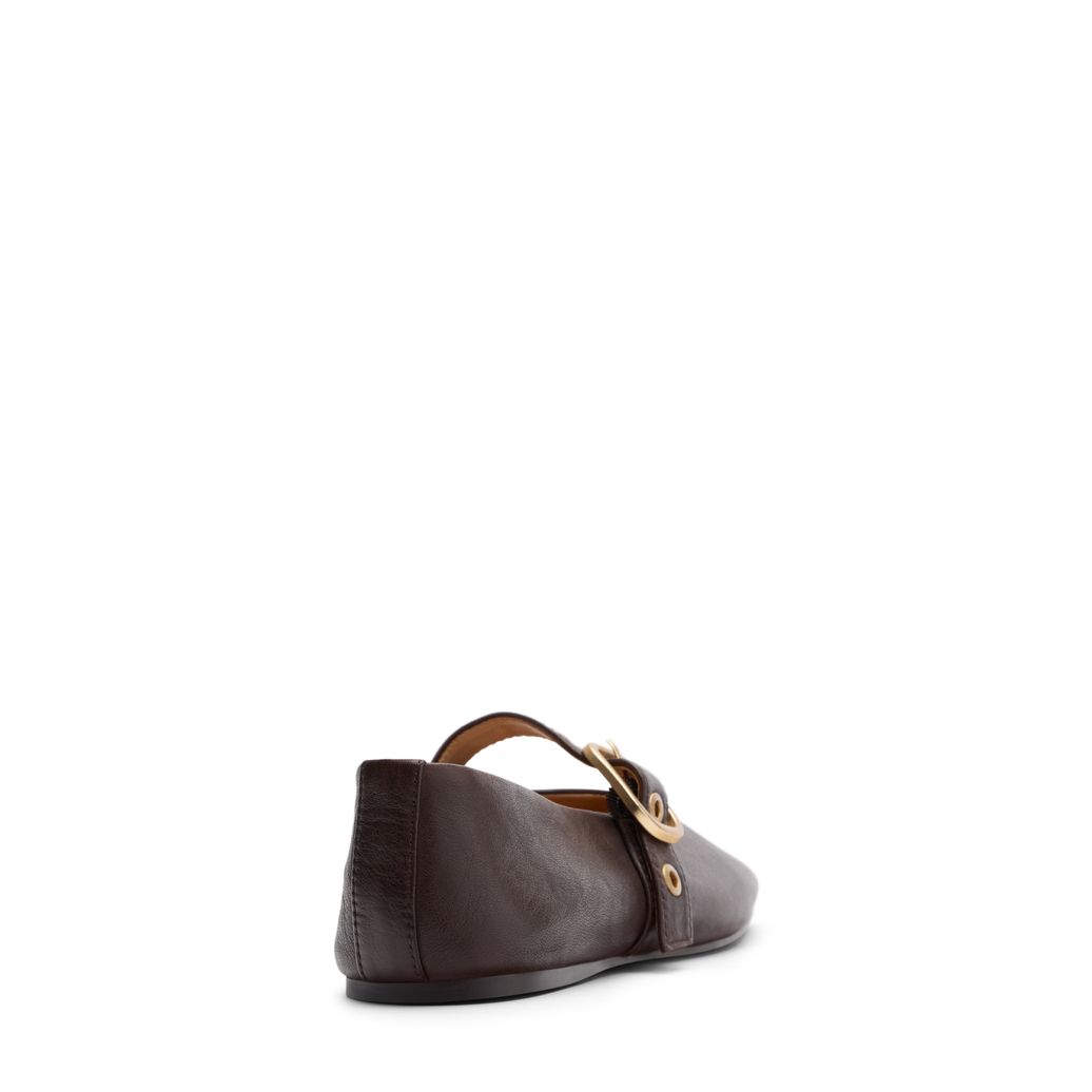 Braune Leder-Ballerinas