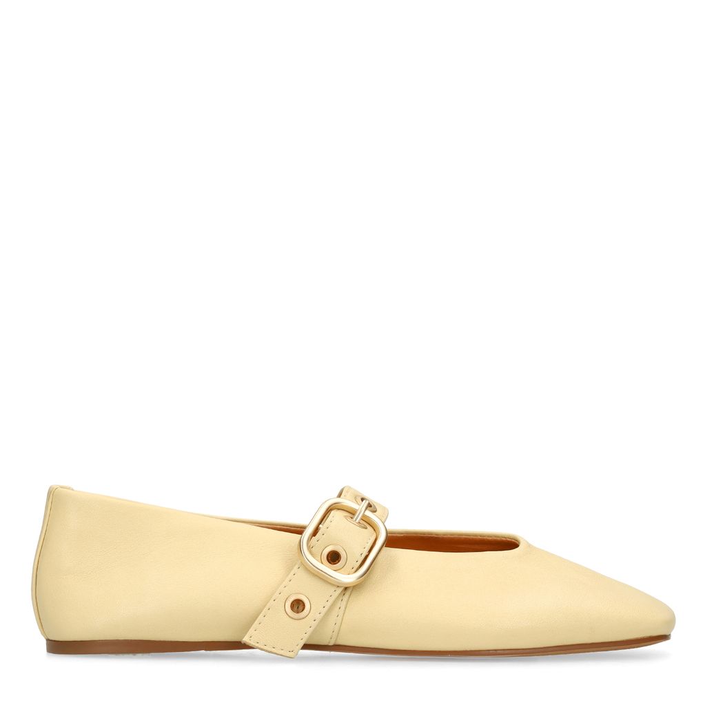 Gelbe Leder-Ballerinas