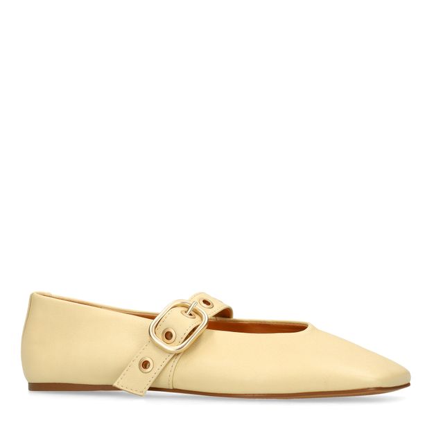 Ballerines en cuir - jaune