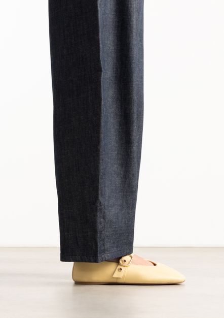 Ballerines en cuir - jaune