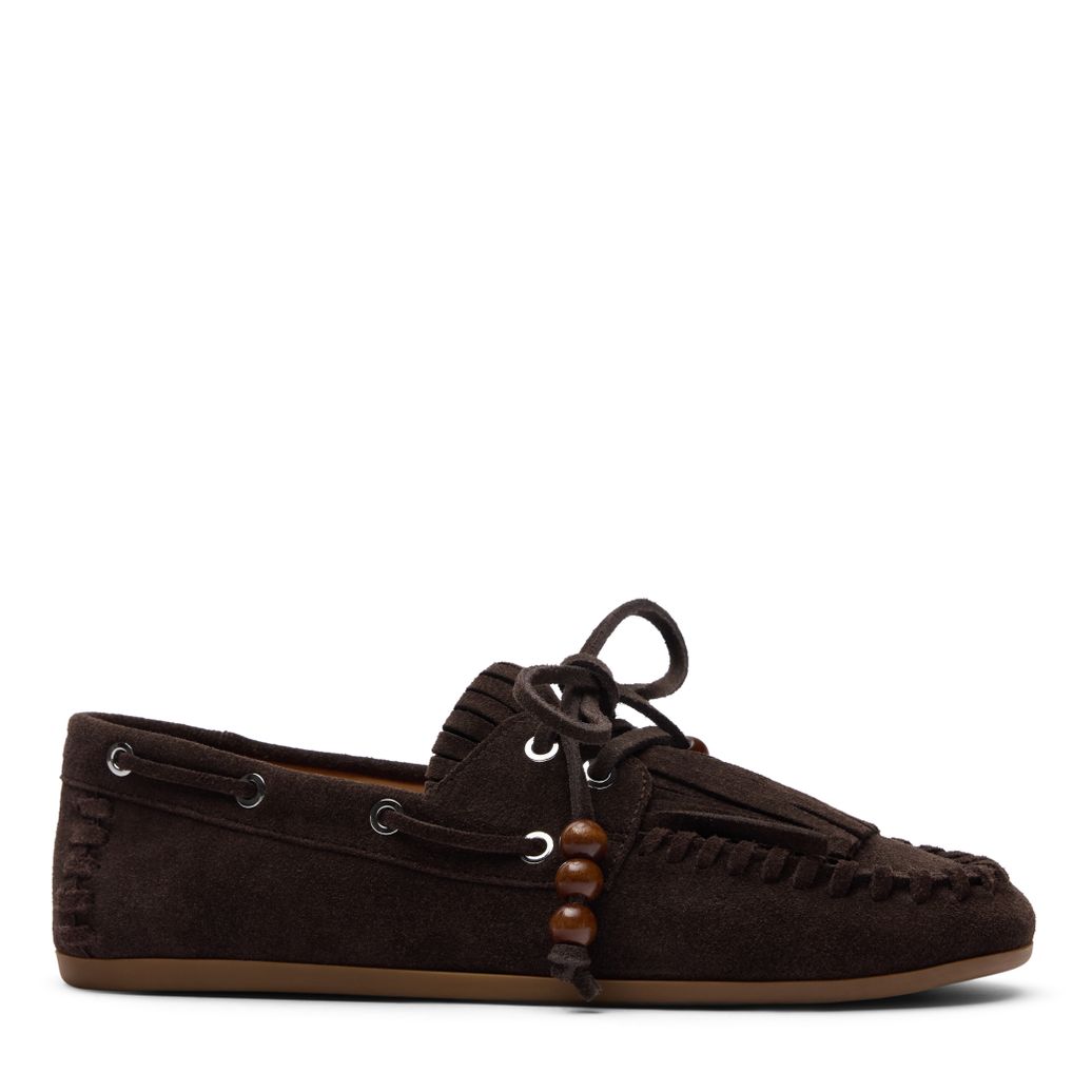 Braune Bootsschuhe aus Veloursleder