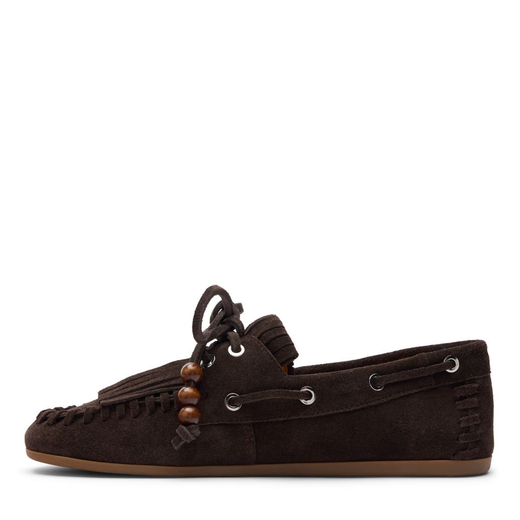 Braune Bootsschuhe aus Veloursleder