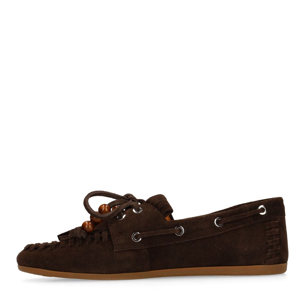 Chaussures bateau en daim - marron