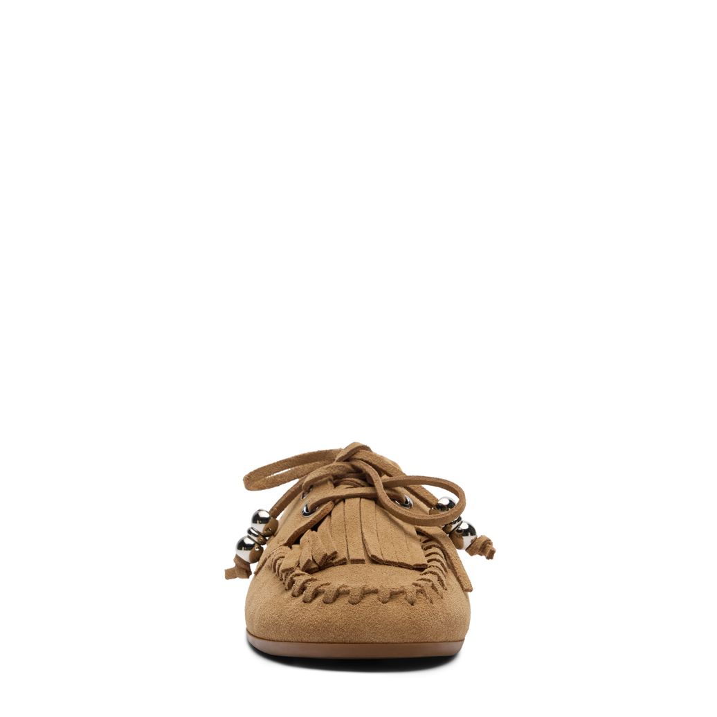Cognacfarbene Veloursleder-Bootsschuhe