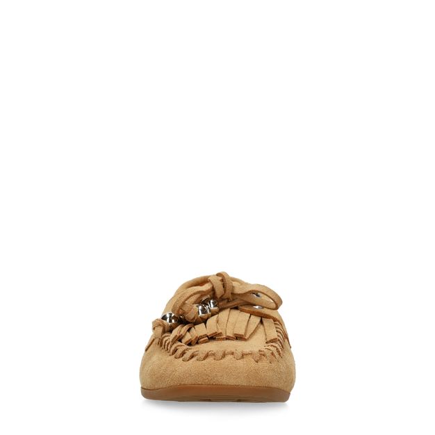 Cognacfarbene Veloursleder-Bootsschuhe