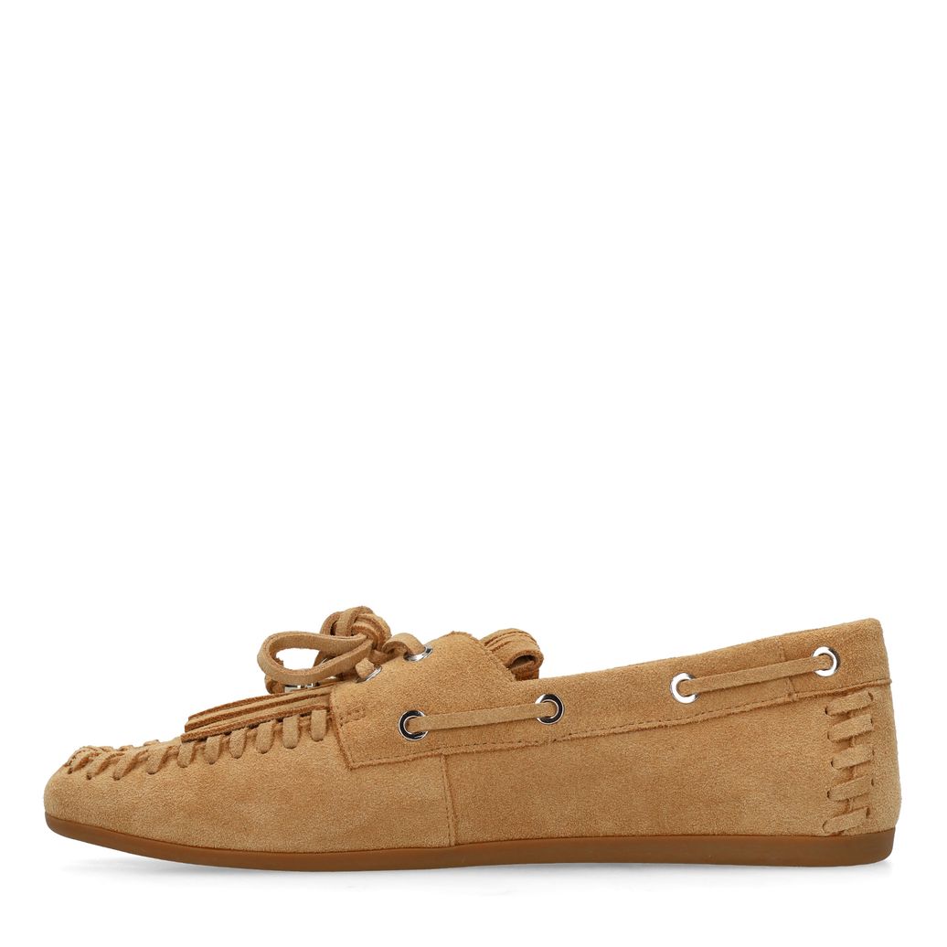 Chaussures bateau en daim - cognac