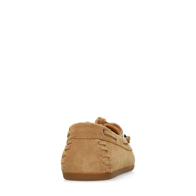 Chaussures bateau en daim - cognac