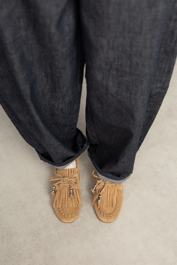 Chaussures bateau en daim - cognac