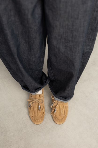 Chaussures bateau en daim - cognac