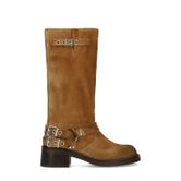 Braune Biker Boots mit Schnallen