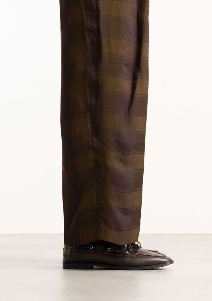Chaussures bateau en cuir - marron