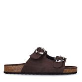 Braune Veloursleder-Sandalen