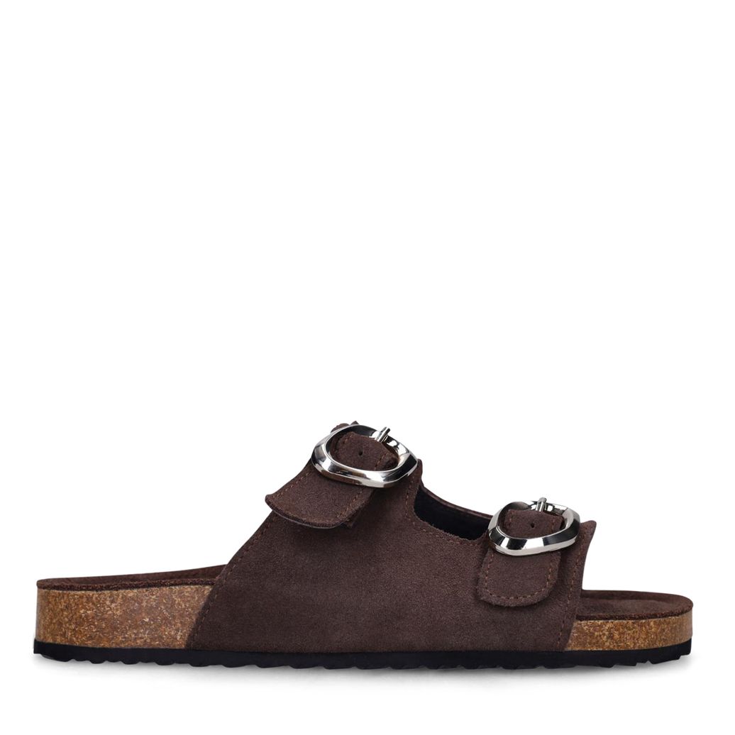 Bruine suède slippers